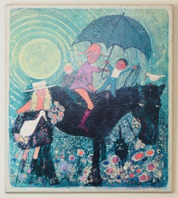 John Burningham (1936-2019) ‘Nag’ Wall Panel Poster – Gallery Five c.1970